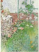 Carl Larsson stott- flicka vid spalier oil painting on canvas